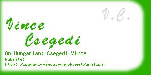 vince csegedi business card